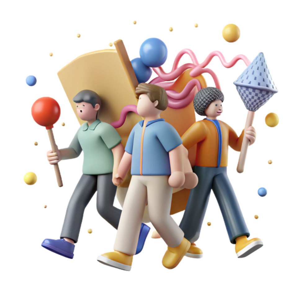 dramatic abstract Group of People Marching Icon Cutout with Transparent Background professional png