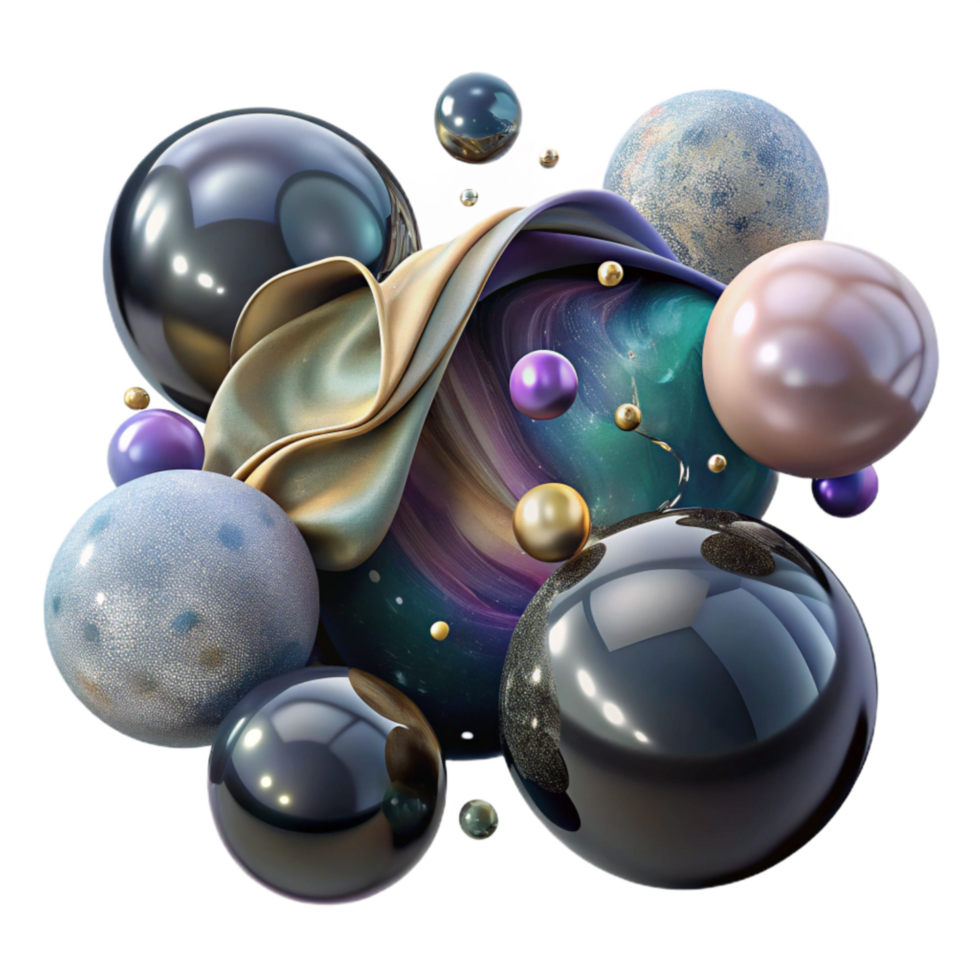 beautiful artistic Group of Soap Bubbles Floating Cutout Element original png
