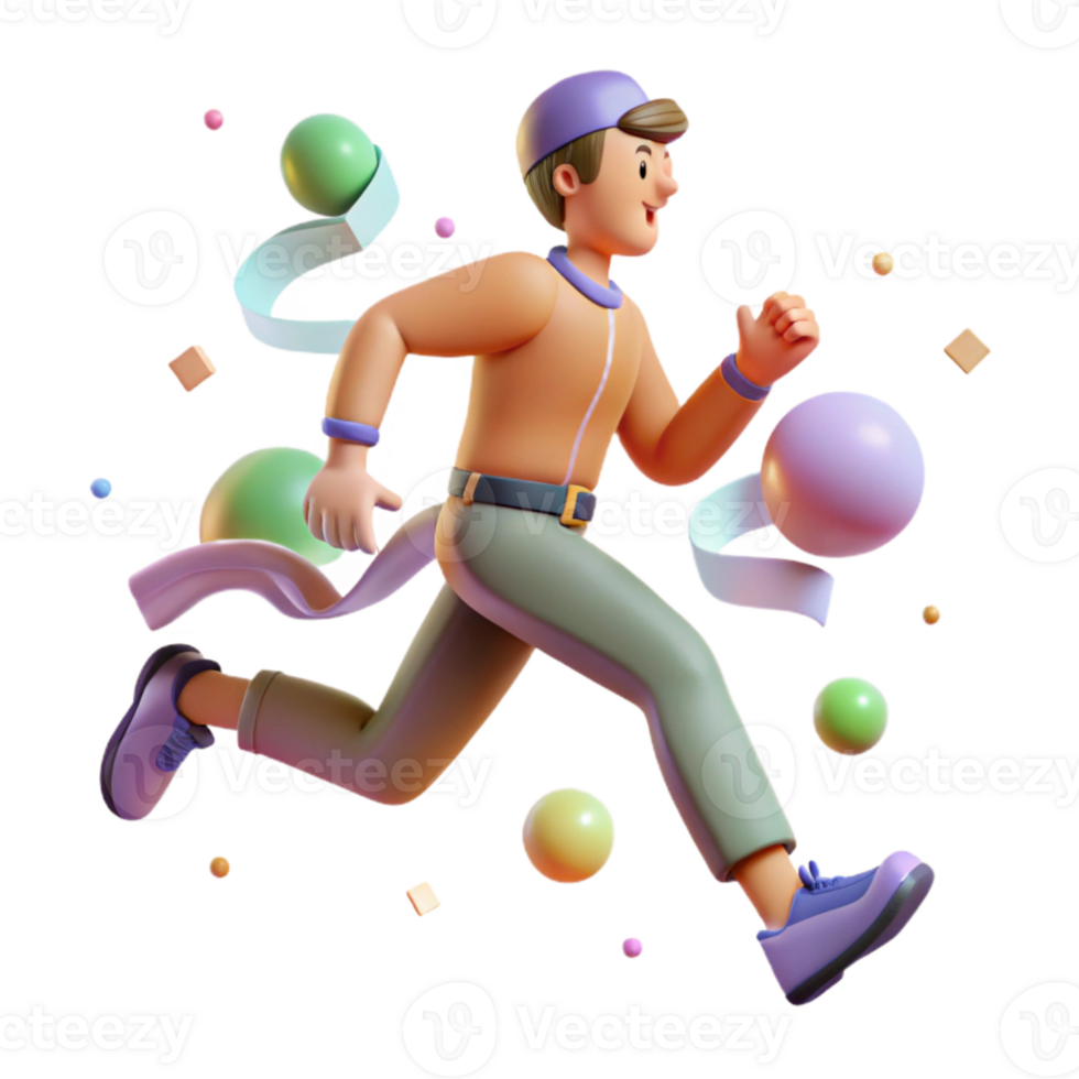 wonderful artistic Motion Blurred Runner Side View Transparent Background authentic png