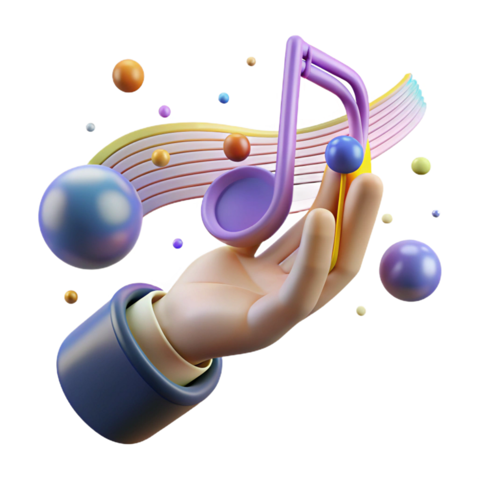 beautiful artistic Hand Holding Musical Note Cutout Transparent Background Gentle Lighting high quality png