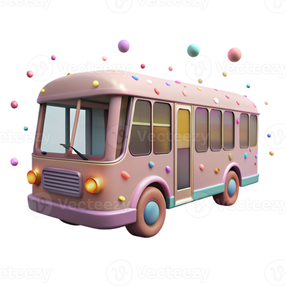 vibrant contemporary Public Transportation Bus Side View Cutout detailed png