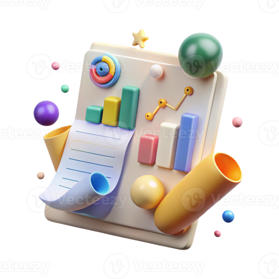 impressive traditional Perspective Graph Business Report Transparent Background detailed png