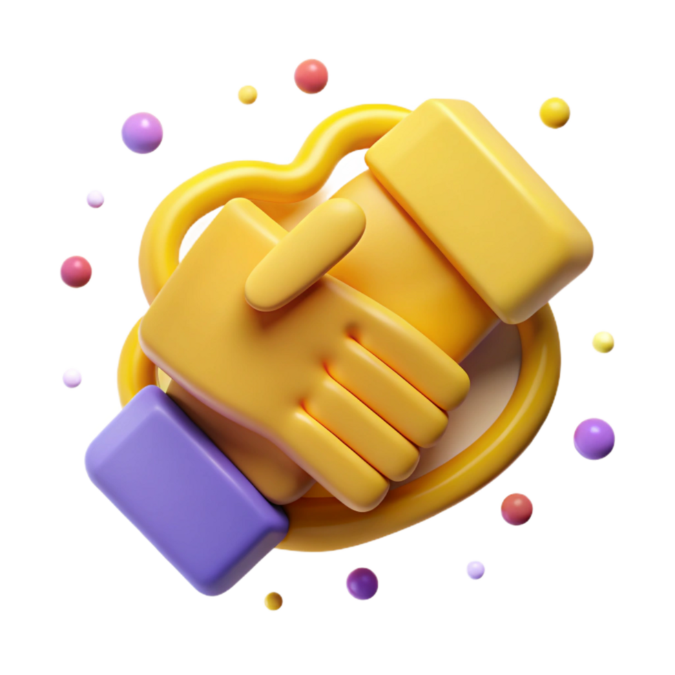 dramatic abstract Handshake Icon Yellow Cutout high resolution png
