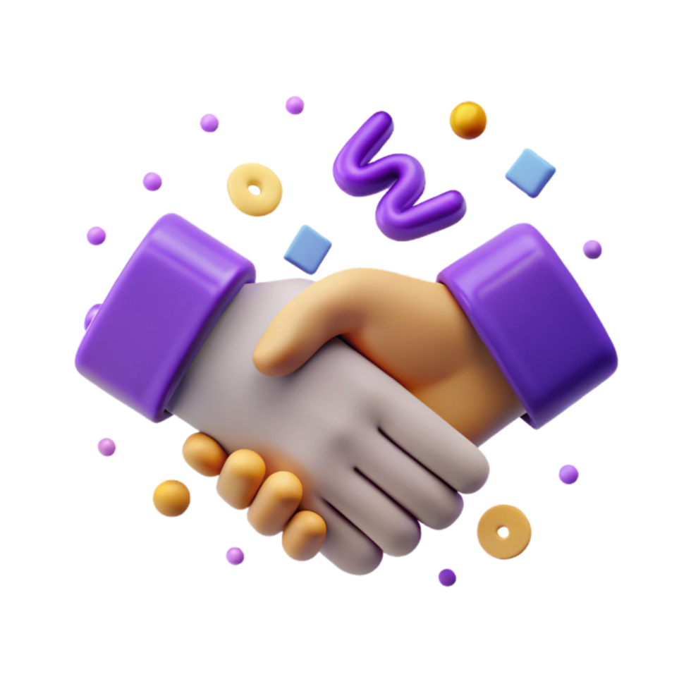 beautiful rustic Handshake Icon Purple Cutout Element high quality png