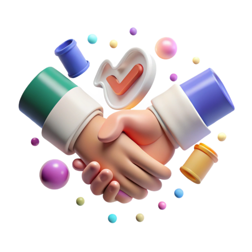 beautiful artistic Handshake Partnership Agreement Transparent Background professional png
