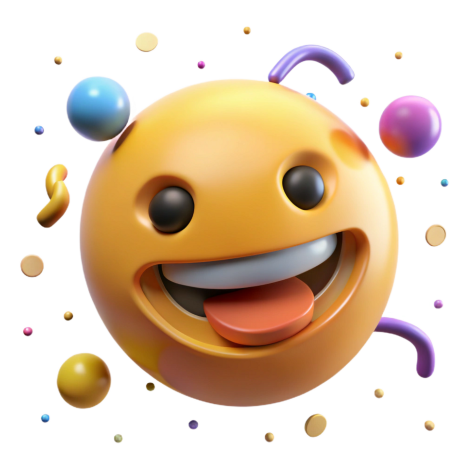beautiful artistic Happy Face with Wide Smile Yellow Background Transparent Background original png