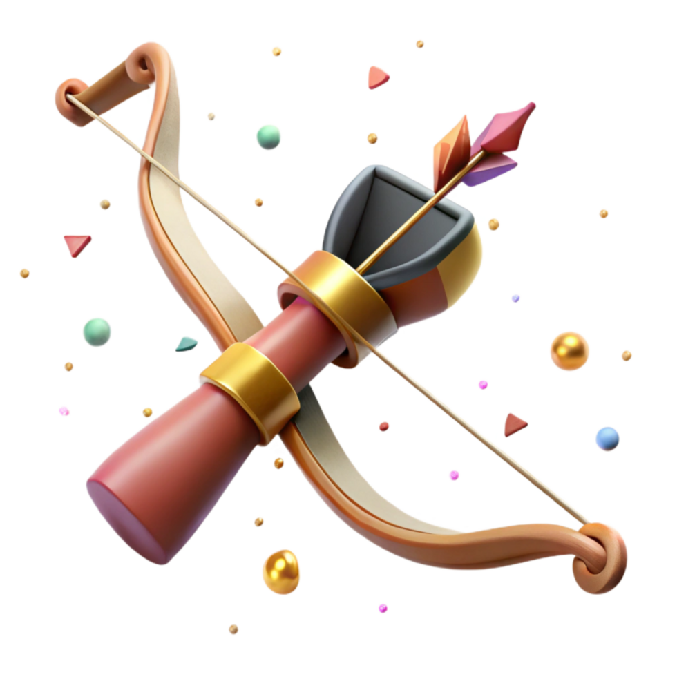 wonderful artistic Hunting Bow Side View Isolated with String Detail high quality png