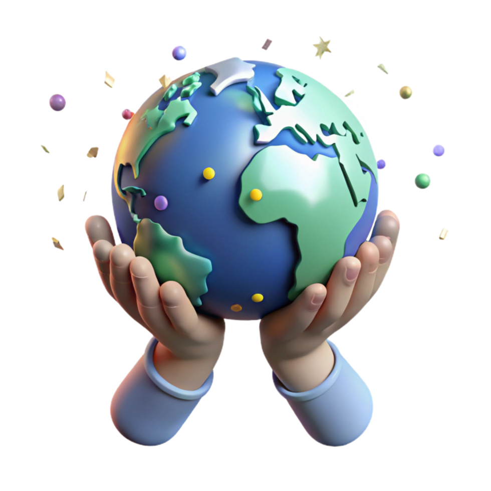 wonderful modern Hands Holding Small Earth Globe Isolated Element premium png
