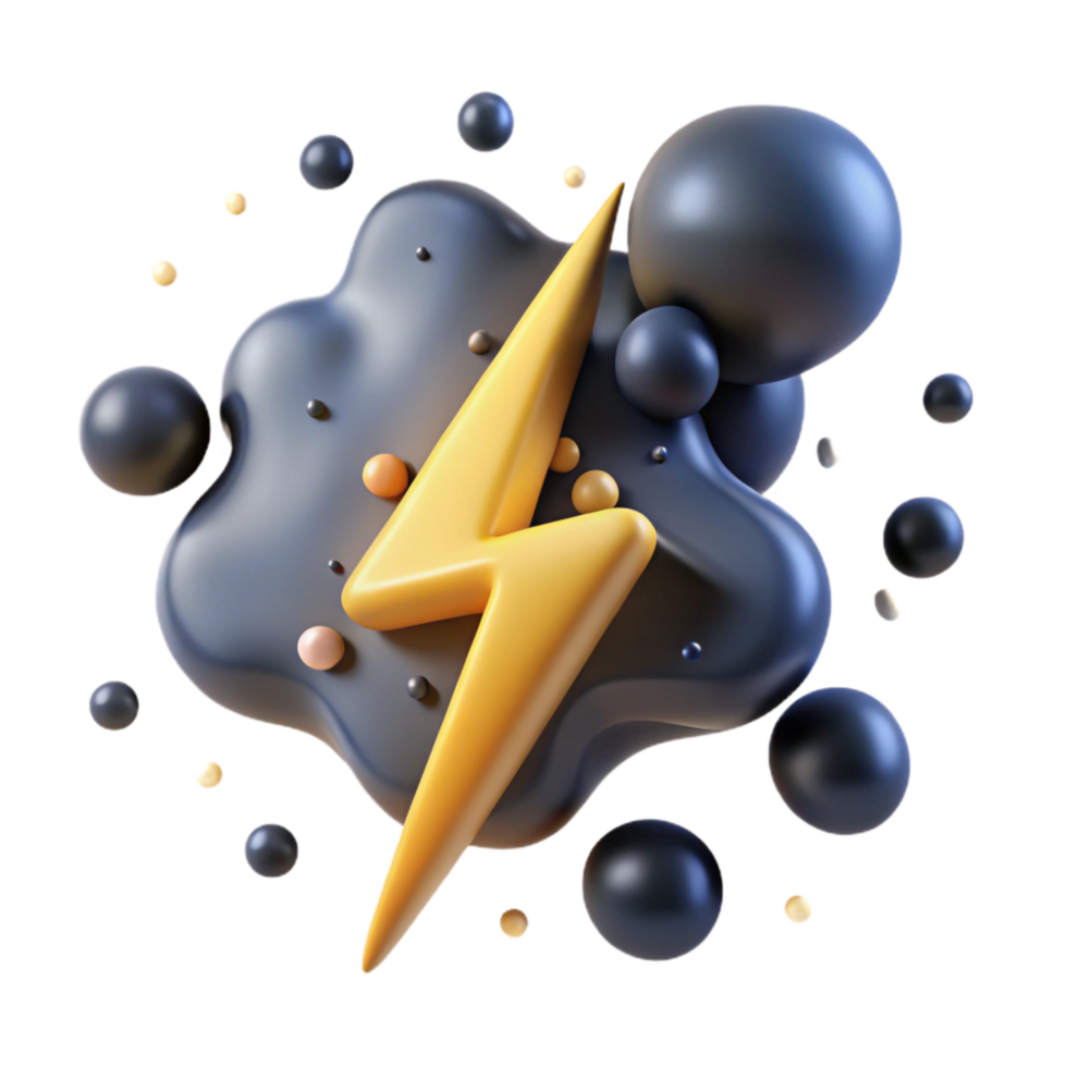 dramatic creative Lightning Strike in Dark Sky Cutout Image high quality png
