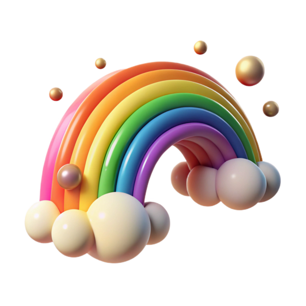 elegant abstract Rainbow Arcing Across Sky Cutout Isolated authentic png