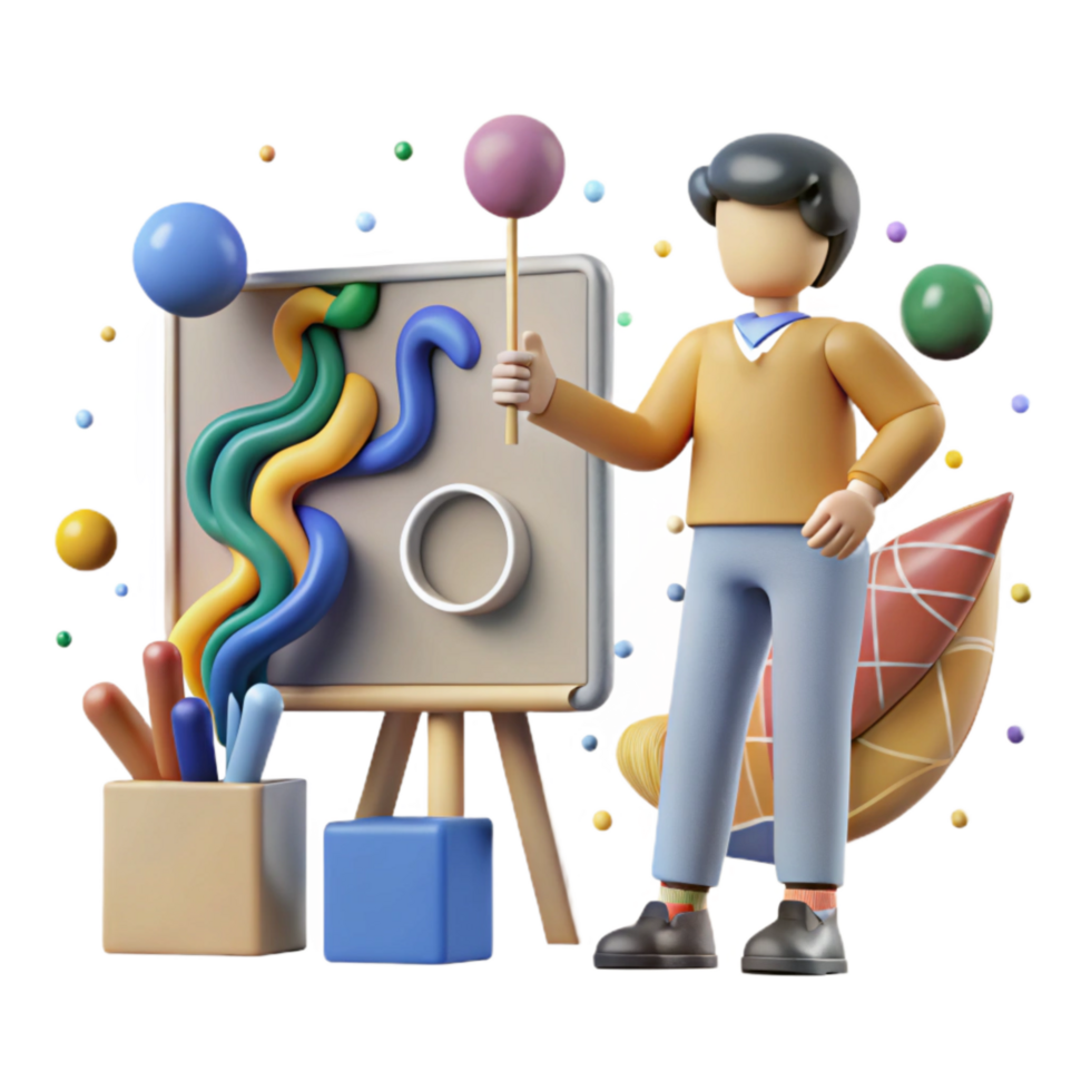 beautiful artistic Human Figure Giving a Presentation Cutout high quality png