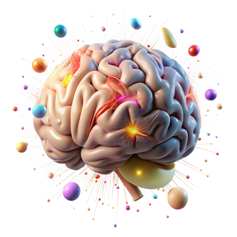 beautiful artistic Human Brain with Lightbulb Inside Cutout original png