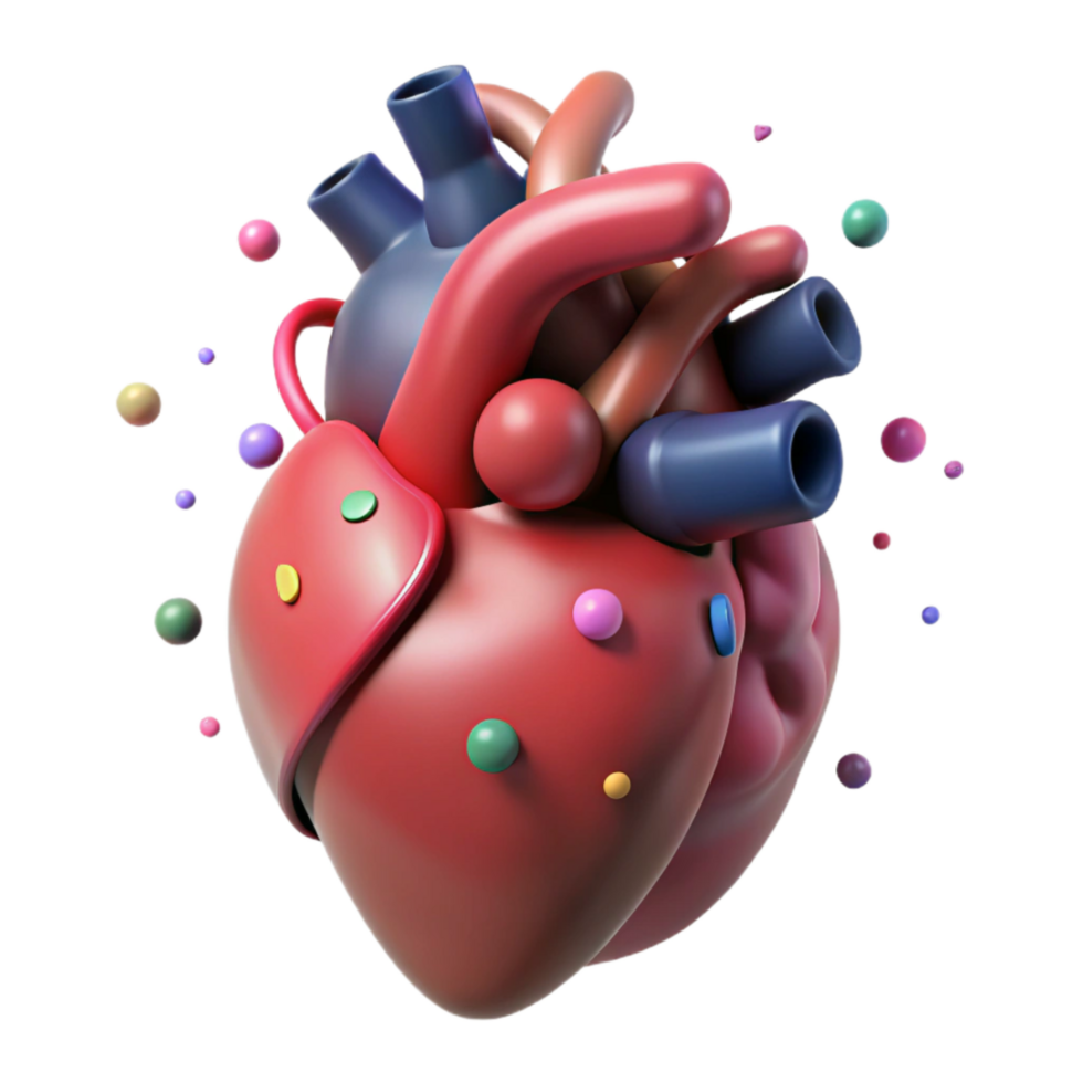 beautiful artistic Human Heart Isolated with Anatomical Detail exclusive png