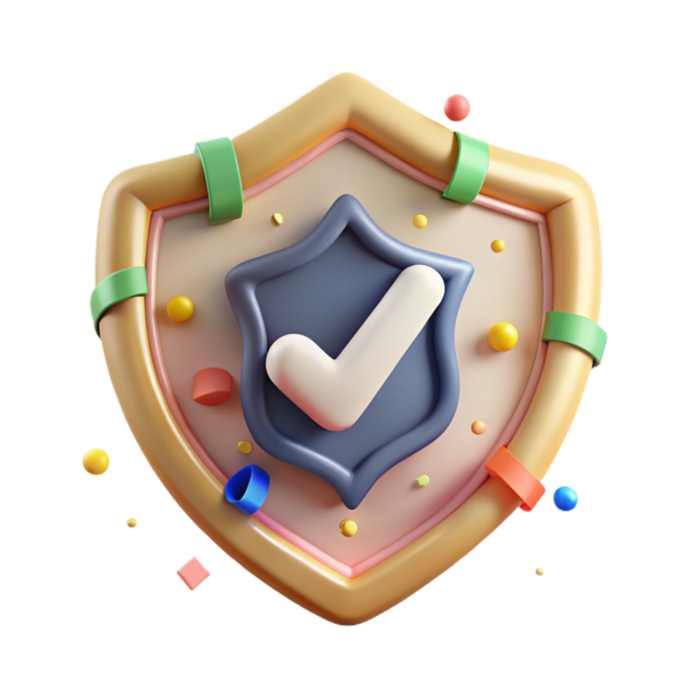 vibrant minimalist Preservation Icon Shield and Checkmark Transparent Background exclusive png