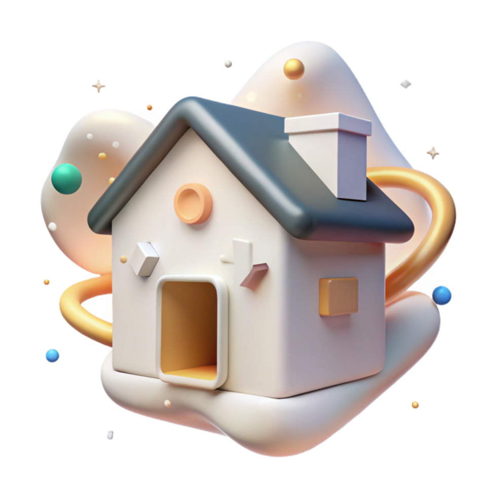 beautiful creative Minimalist House Icon White Cutout original png