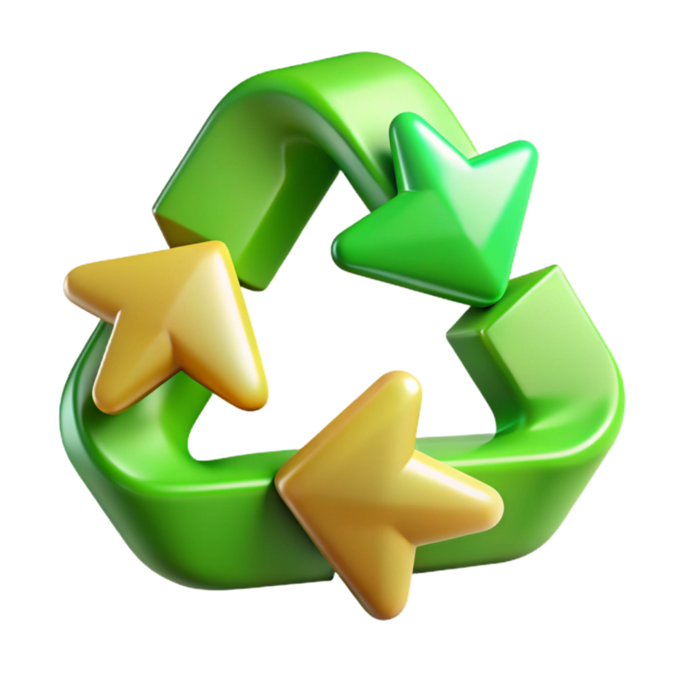 serene minimalist Recycling Arrows Green Symbol Isolated Element exclusive png