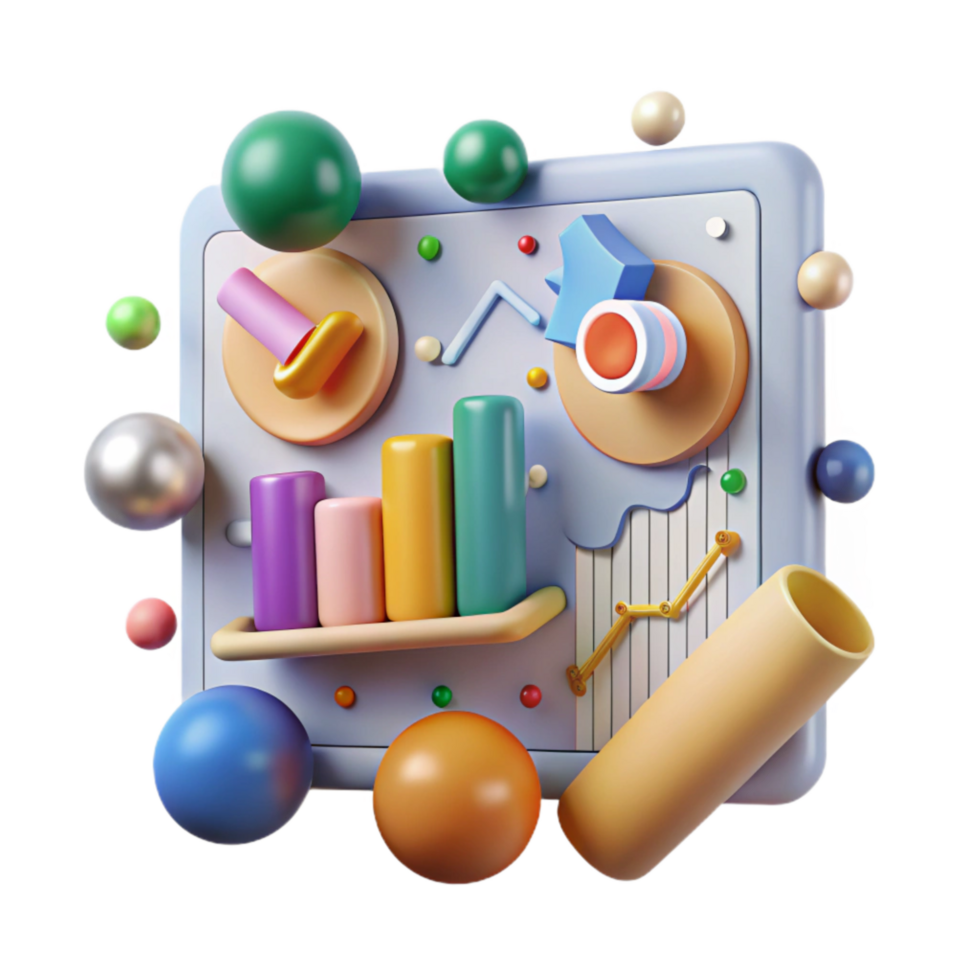 beautiful artistic Modern Data Analysis Chart Transparent Background professional png