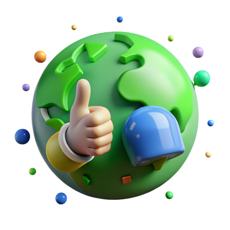 stunning contemporary Green Thumbs Up Icon Simple Design Cutout Element detailed png