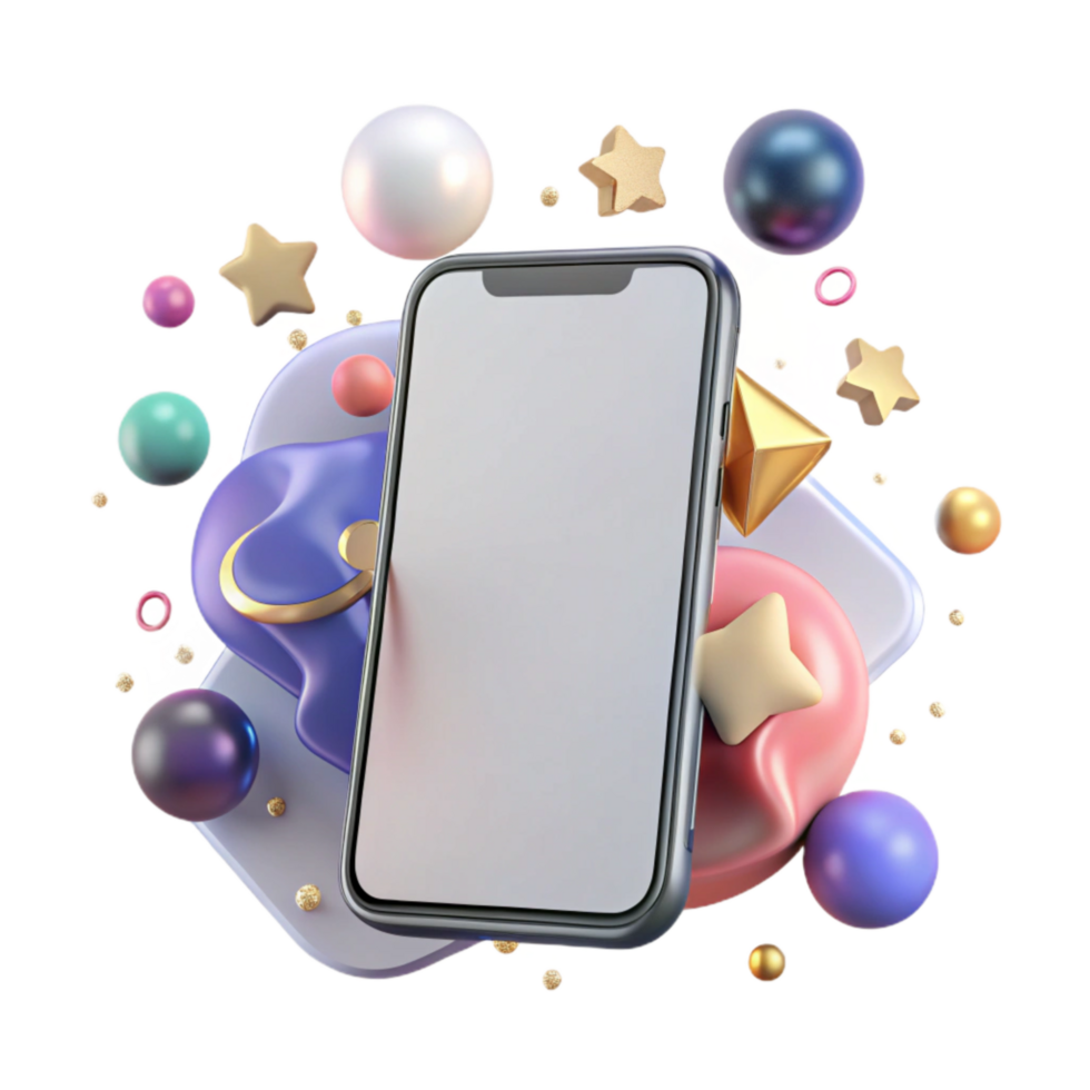 impressive contemporary Modern Smartphone with Blank Screen Isolated exclusive png