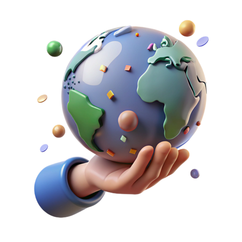 beautiful contemporary Hand Holding Earth Globe Soft Lighting Cutout high resolution png