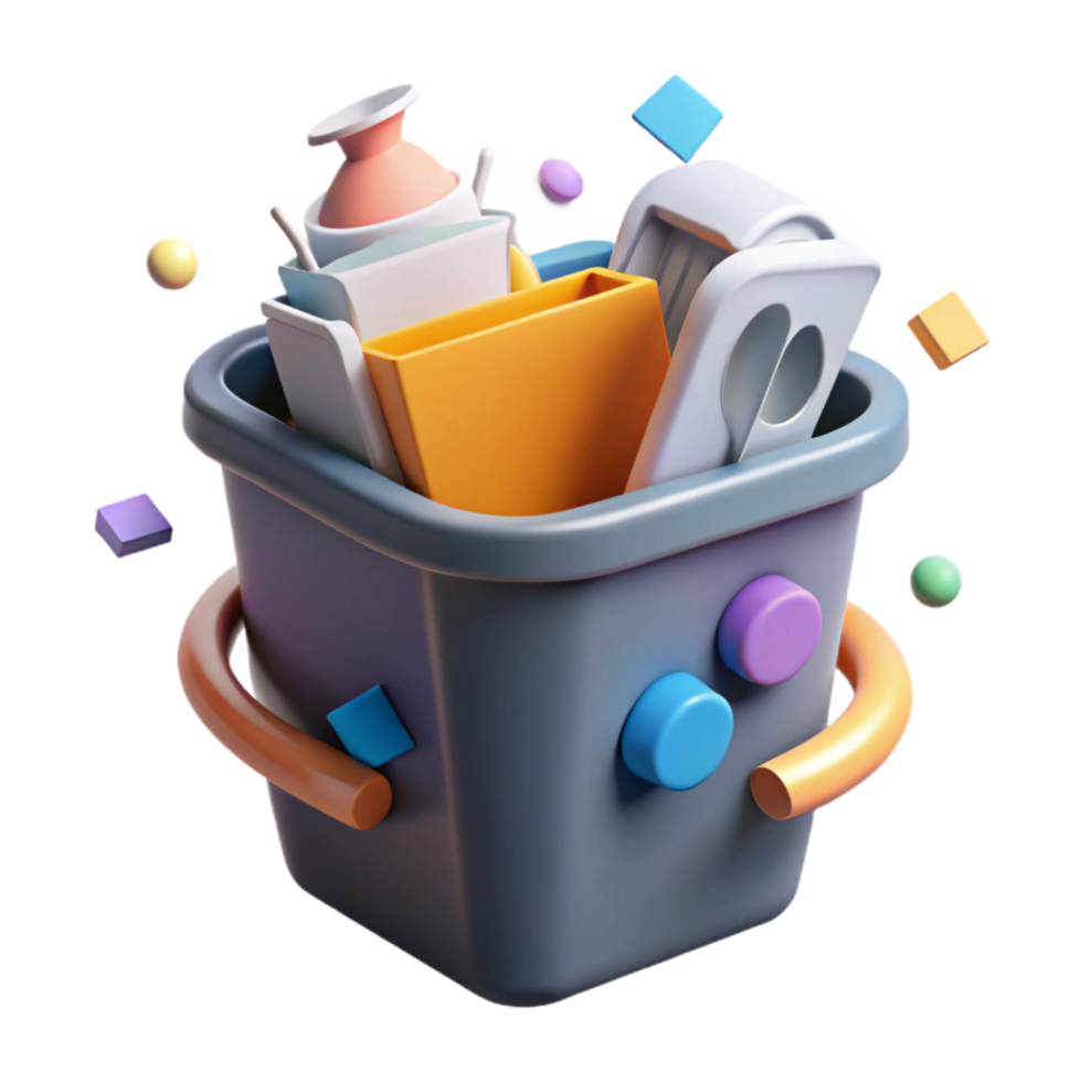 wonderful contemporary Paper Recycling Bin Filled with Documents Cutout authentic png