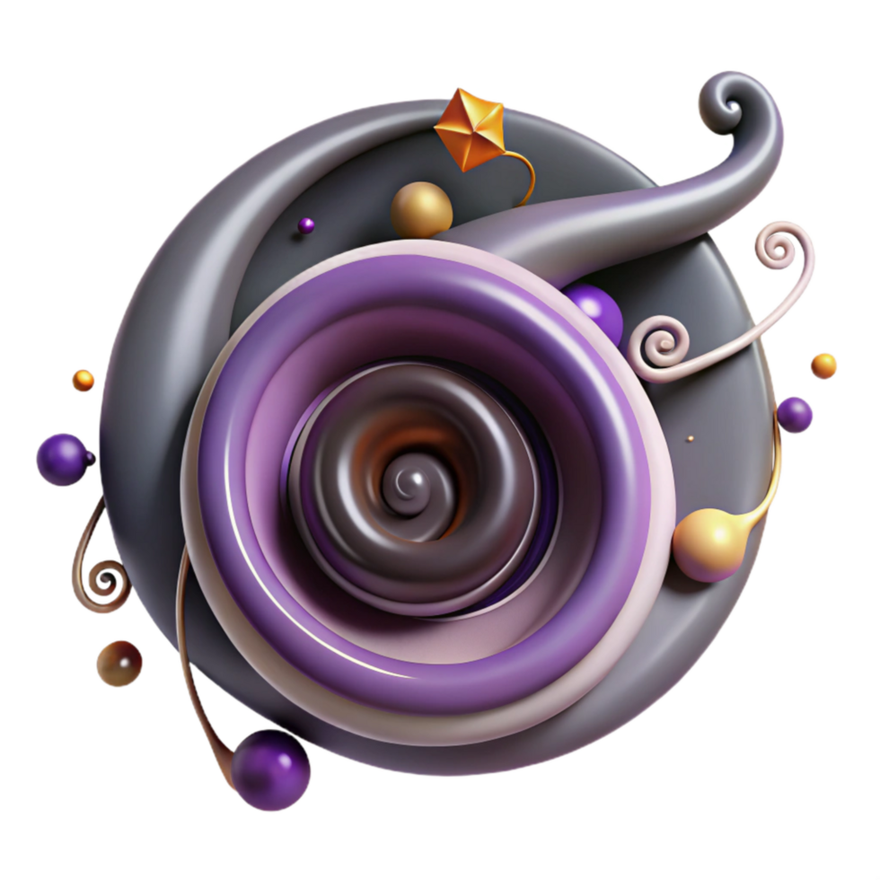 beautiful artistic Musical Spiral Isolated with Dynamic Swirls high resolution png
