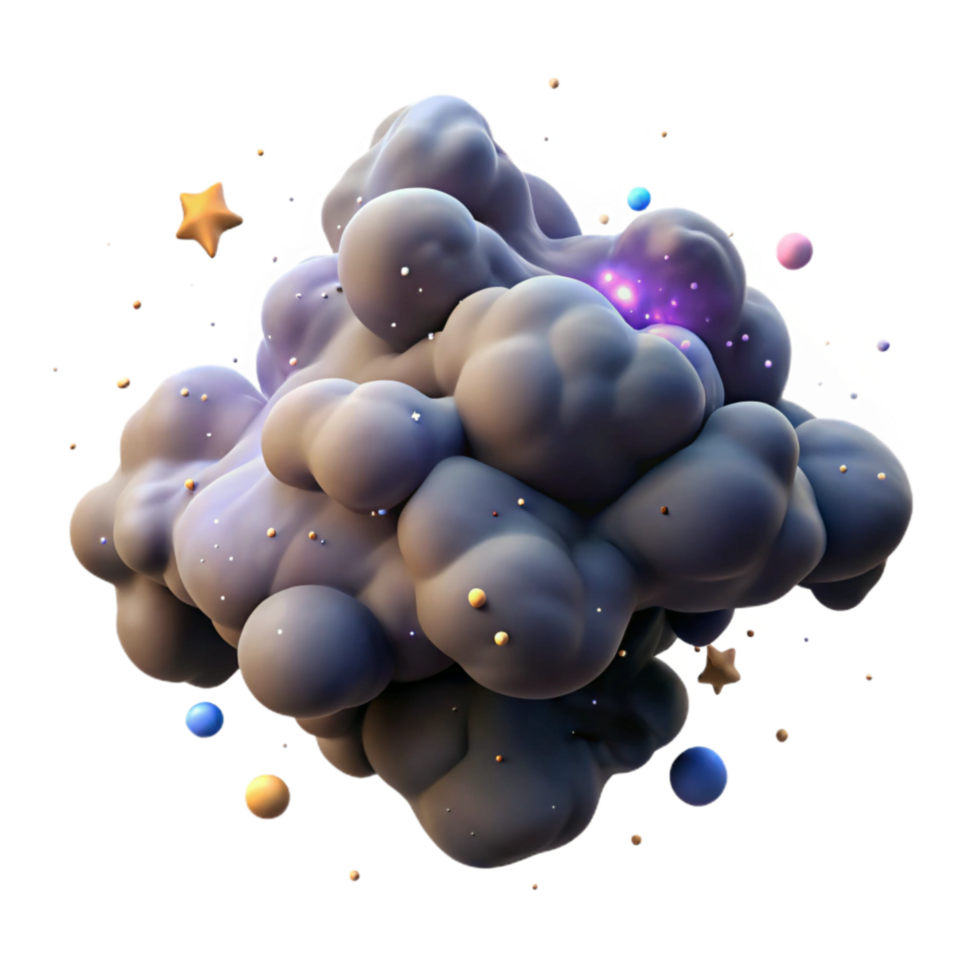 beautiful rustic Nebula Formation Cutout with Wispy Gas Clouds Transparent Background original png
