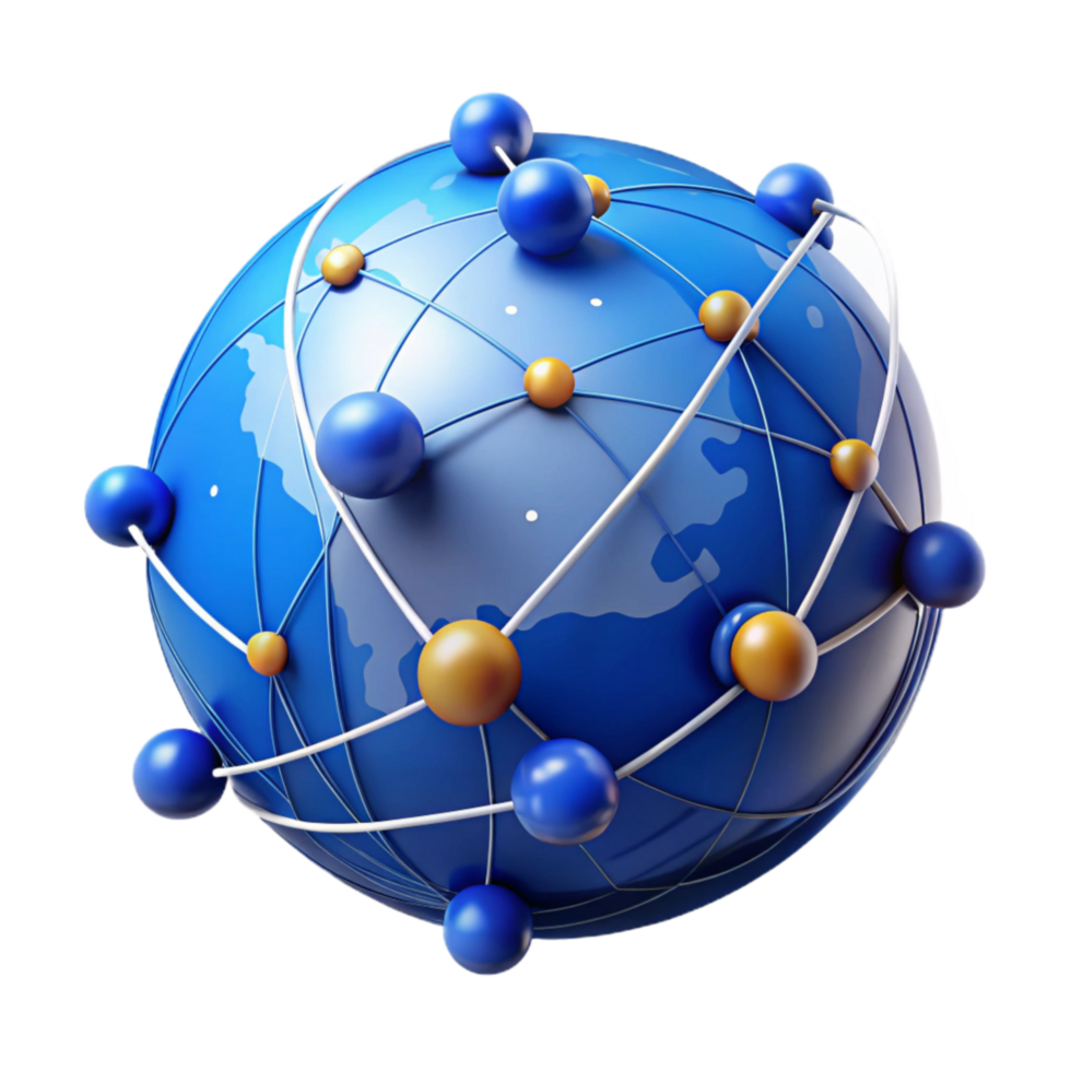 beautiful artistic Network Lines Connection Global Reach Blue Tint Cutout premium png