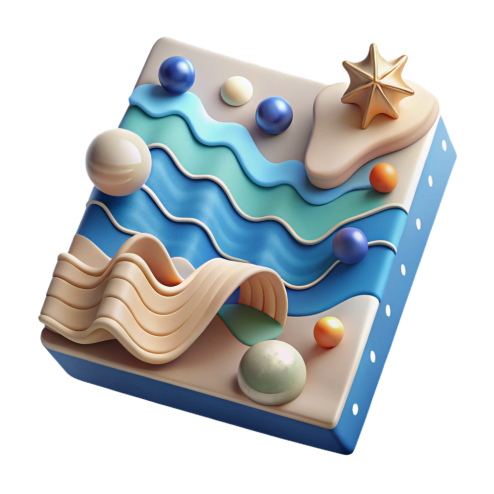 beautiful artistic Oceanography Chart Depth and Currents Isolated Element high resolution png