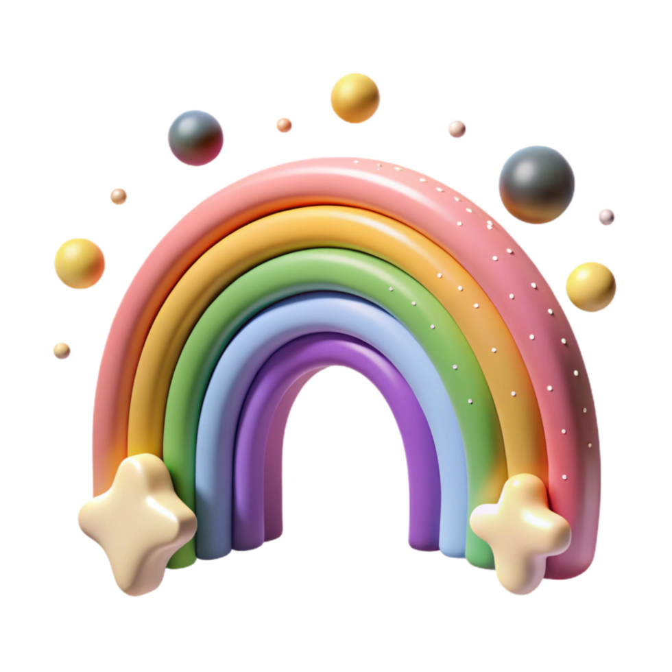 impressive rustic Rainbow Symbol Isolated with Arched Spectrum original png