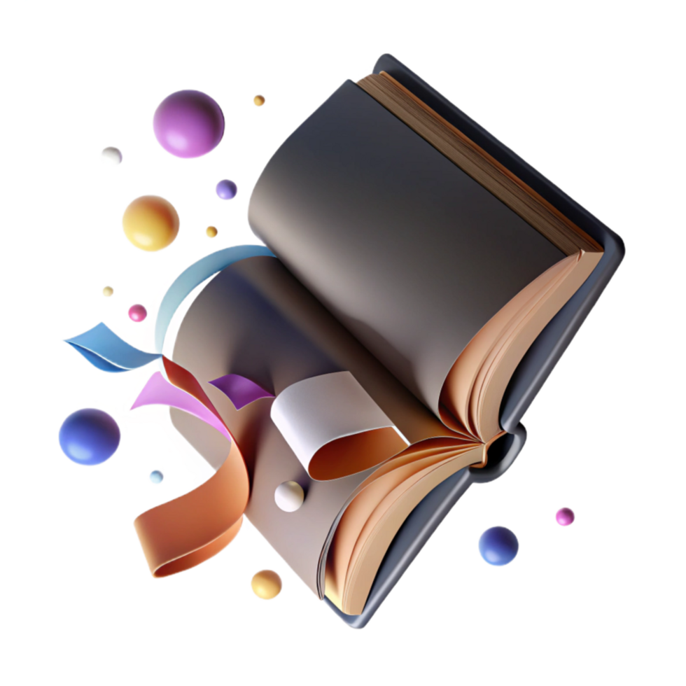 beautiful artistic Open Book with Blank Pages Transparent Background high quality png