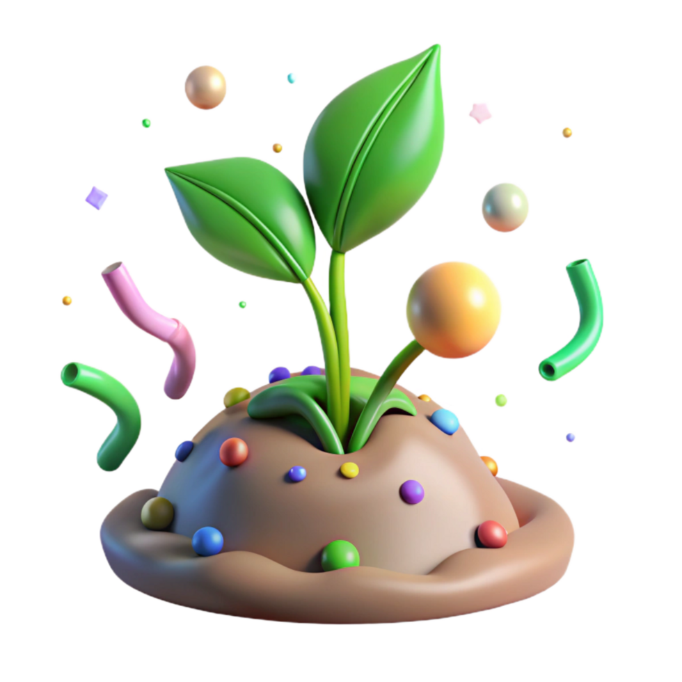 serene rustic Green Sprout Emerging From Soil Cutout premium png