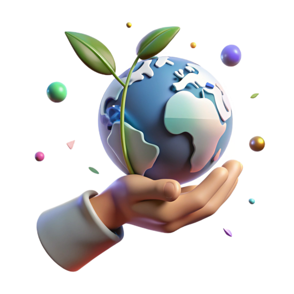 wonderful vintage Hand Holding Globe Seedling Transparent Isolated high resolution png