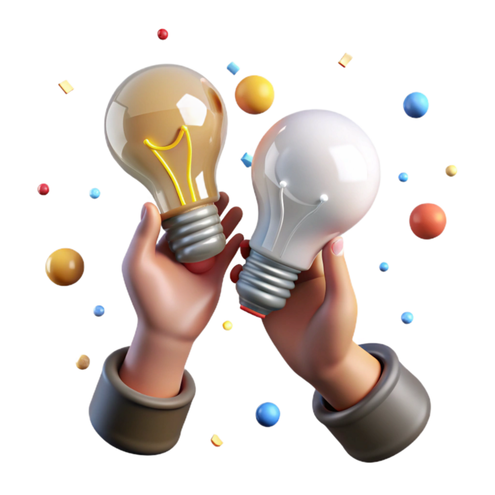wonderful minimalist Hands Holding Light Bulbs Innovation Symbol Transparent detailed png
