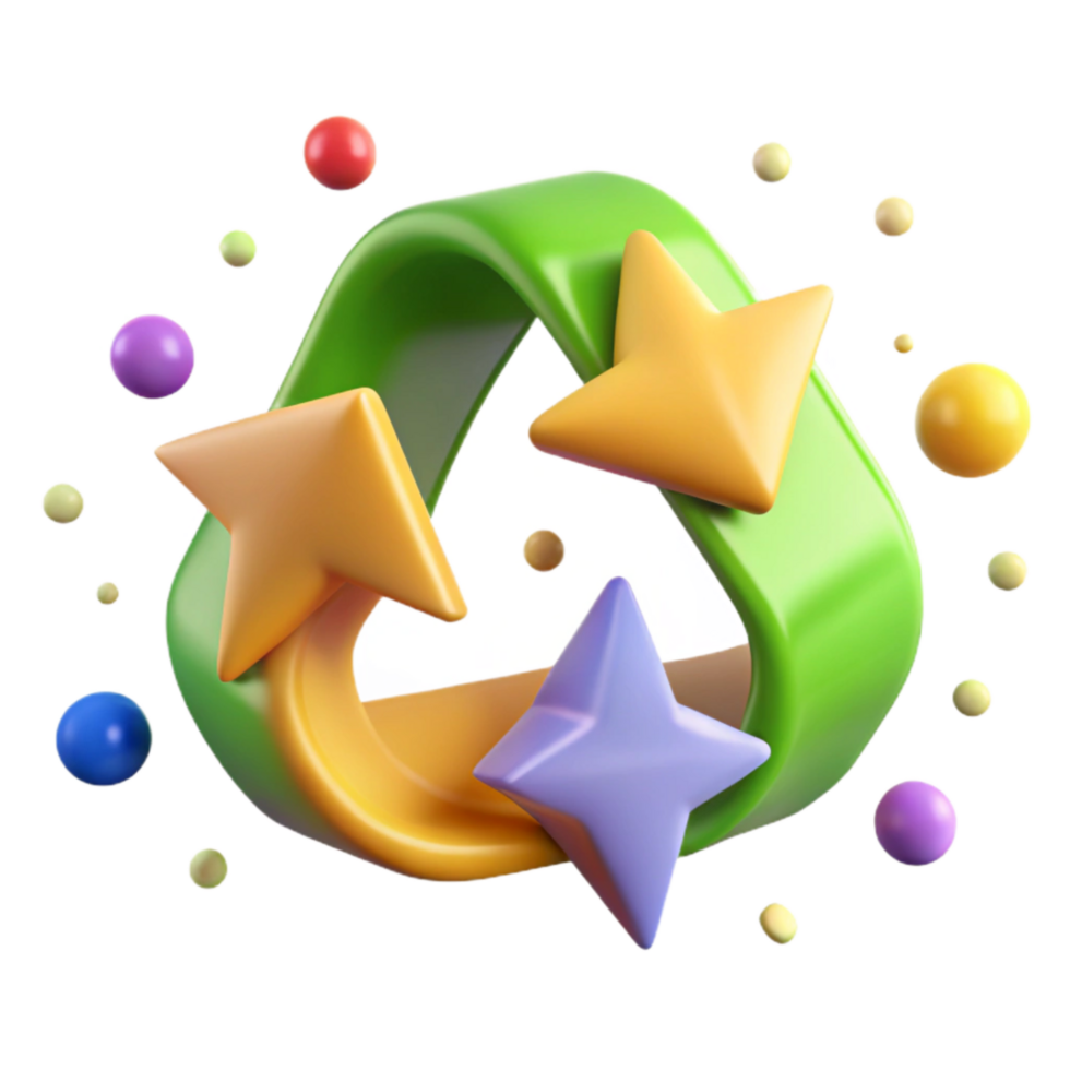 stunning modern Recycling Symbol with Arrows Transparent Background detailed png