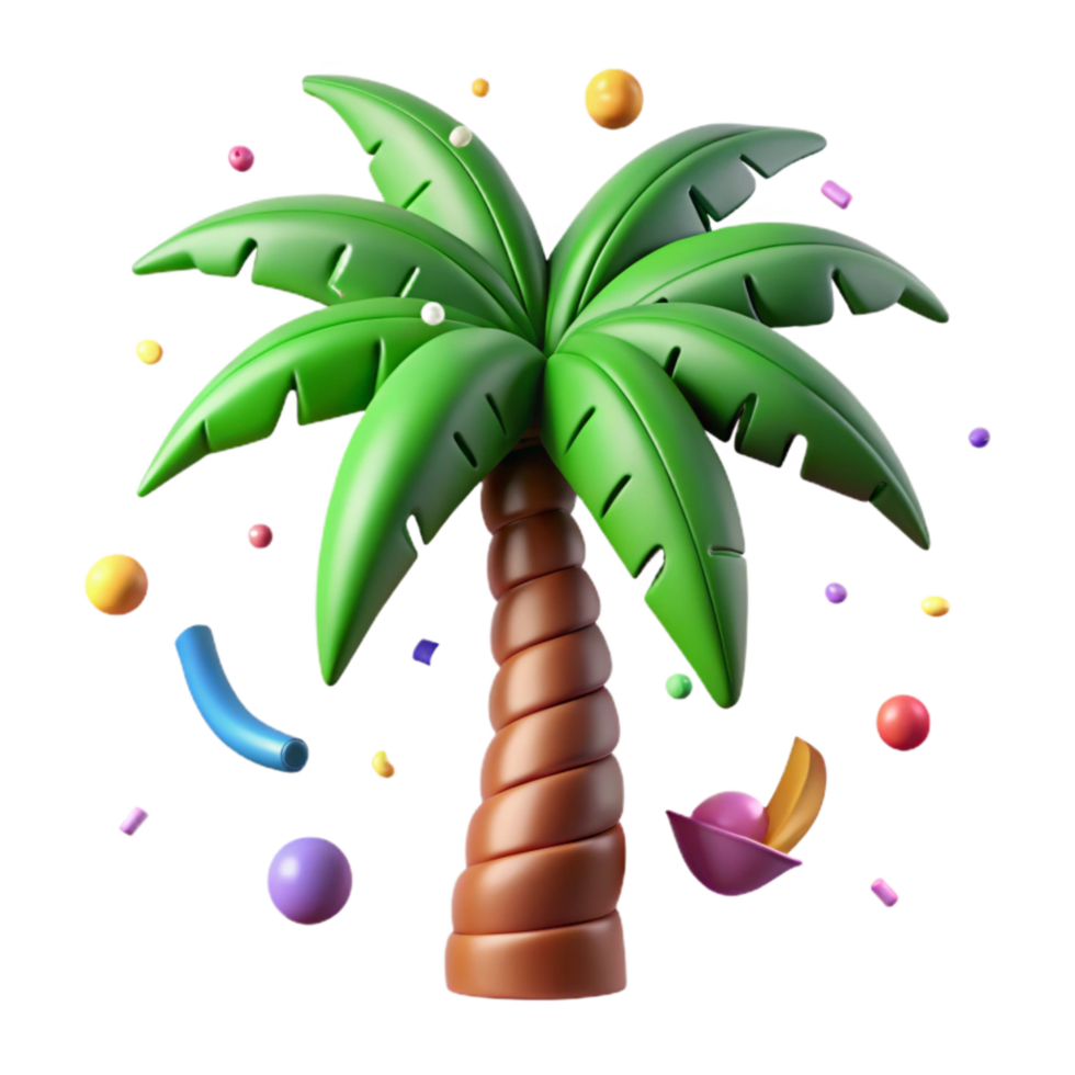 beautiful vintage Palm Tree Tropical Style Isolated detailed png