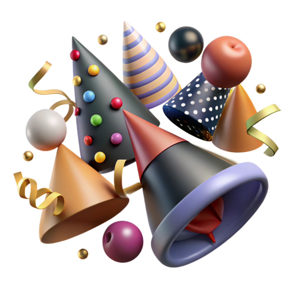 beautiful traditional Party Hats Assortment Cutout with Various Designs original png