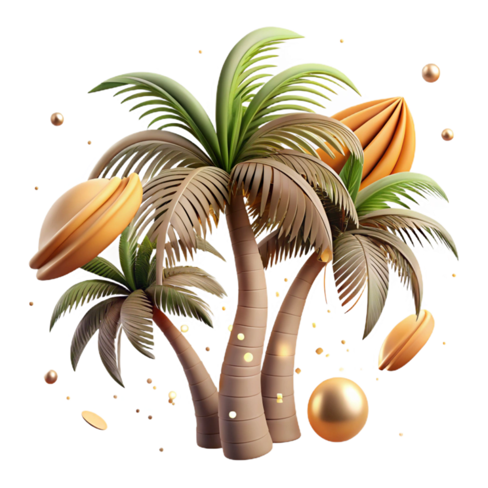beautiful artistic Palm Tree Fronds Swaying Breeze Isolated Element original png