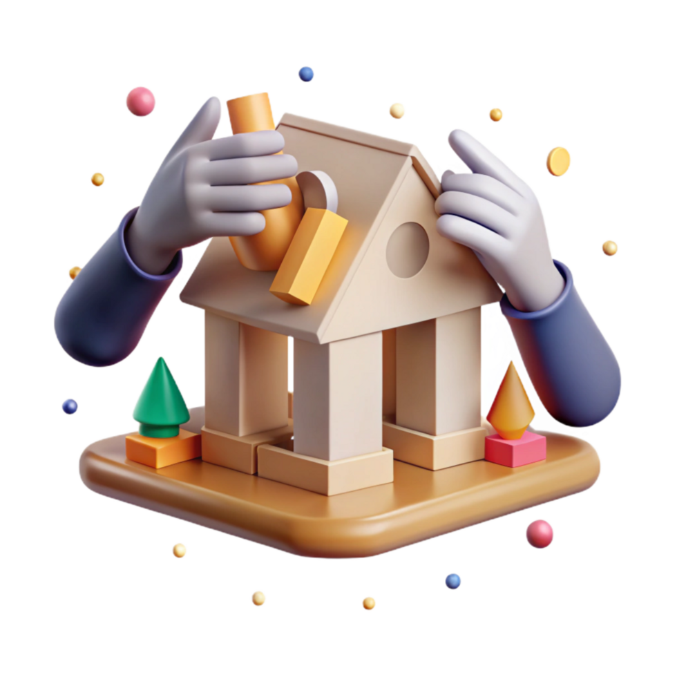 wonderful artistic Hands Building House Teamwork Silhouette Isolated exclusive png