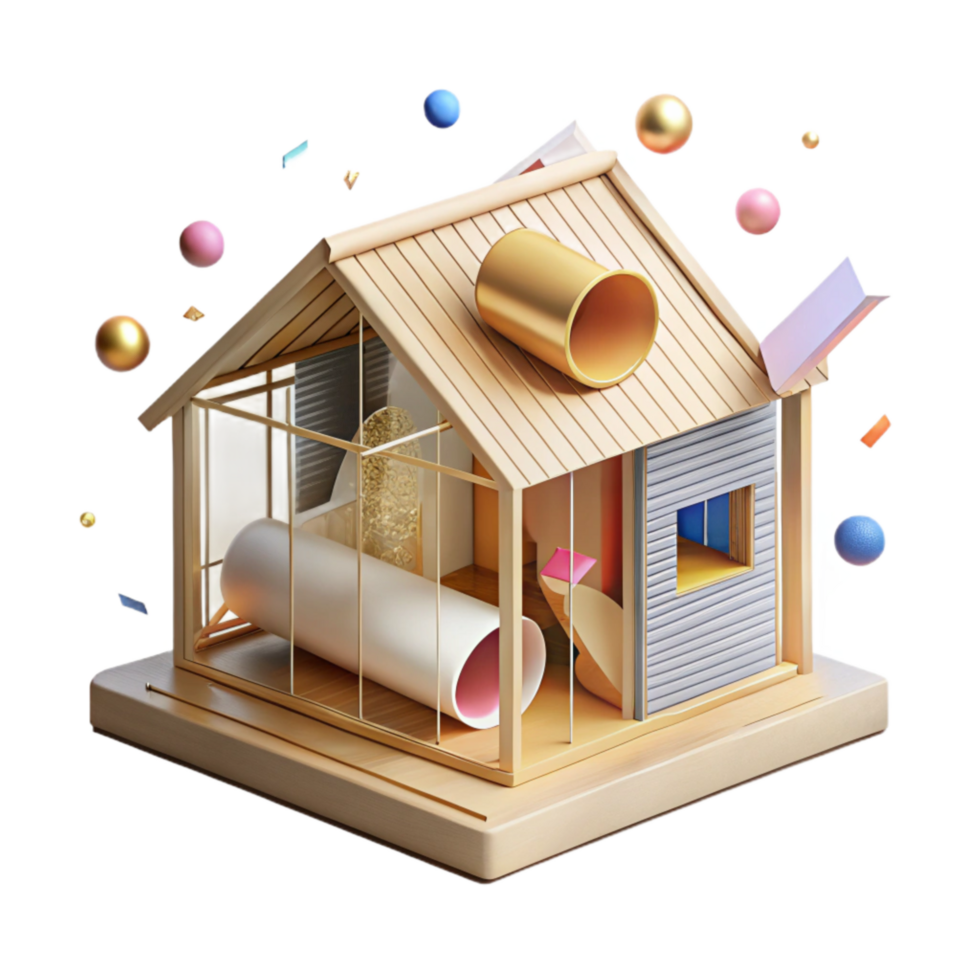 beautiful abstract Passive House Diagram Transparent Background detailed png