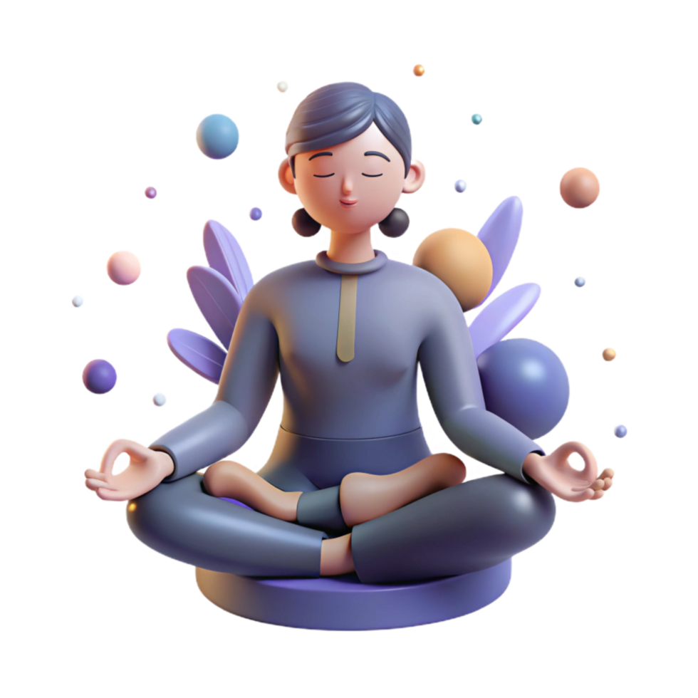 beautiful artistic Peaceful Meditation Pose with Soft Lighting Cutout authentic png