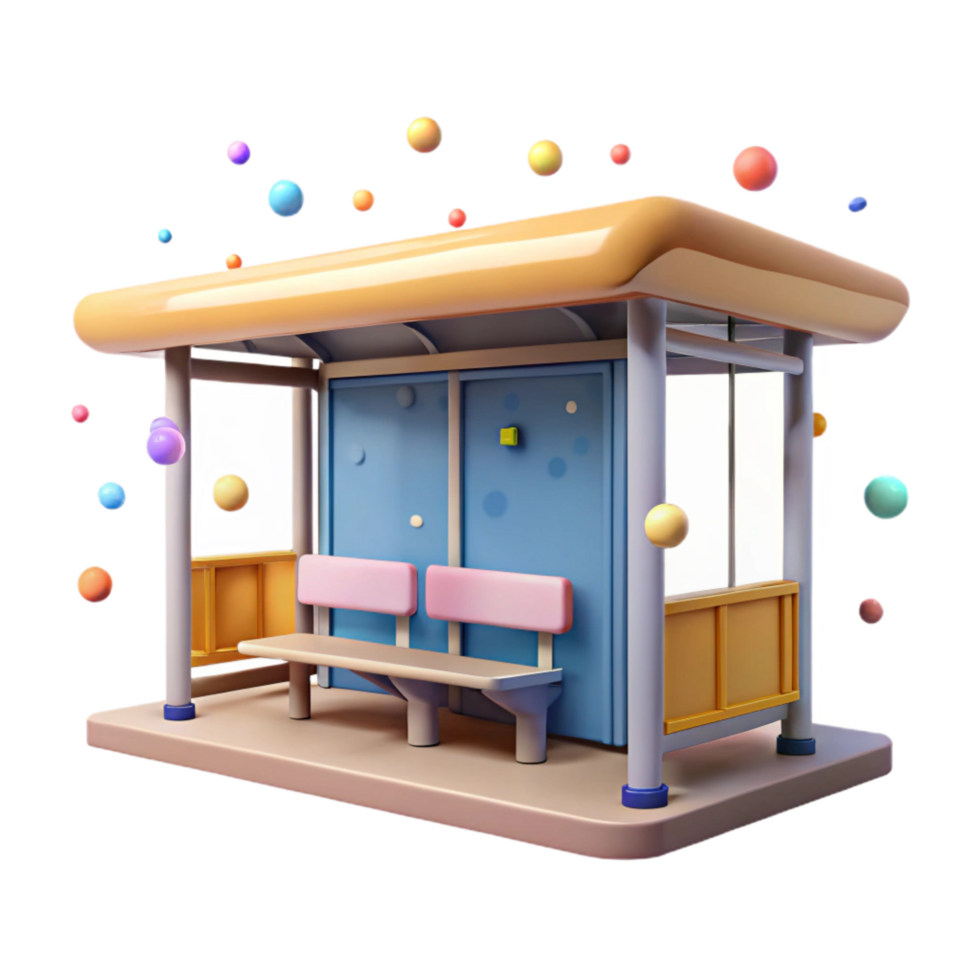 stunning creative Public Transportation Bus Stop Side View Cutout Element high quality png