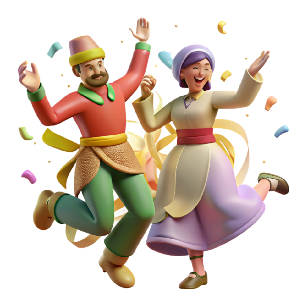 beautiful artistic People Dancing in Traditional Costumes Transparent Background original png