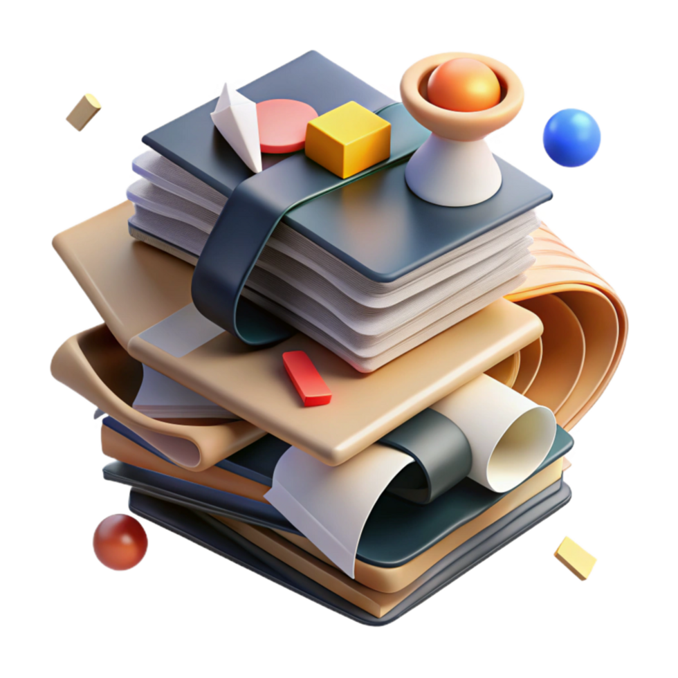 beautiful traditional Pile of Documents with Financial Stamps Cutout original png