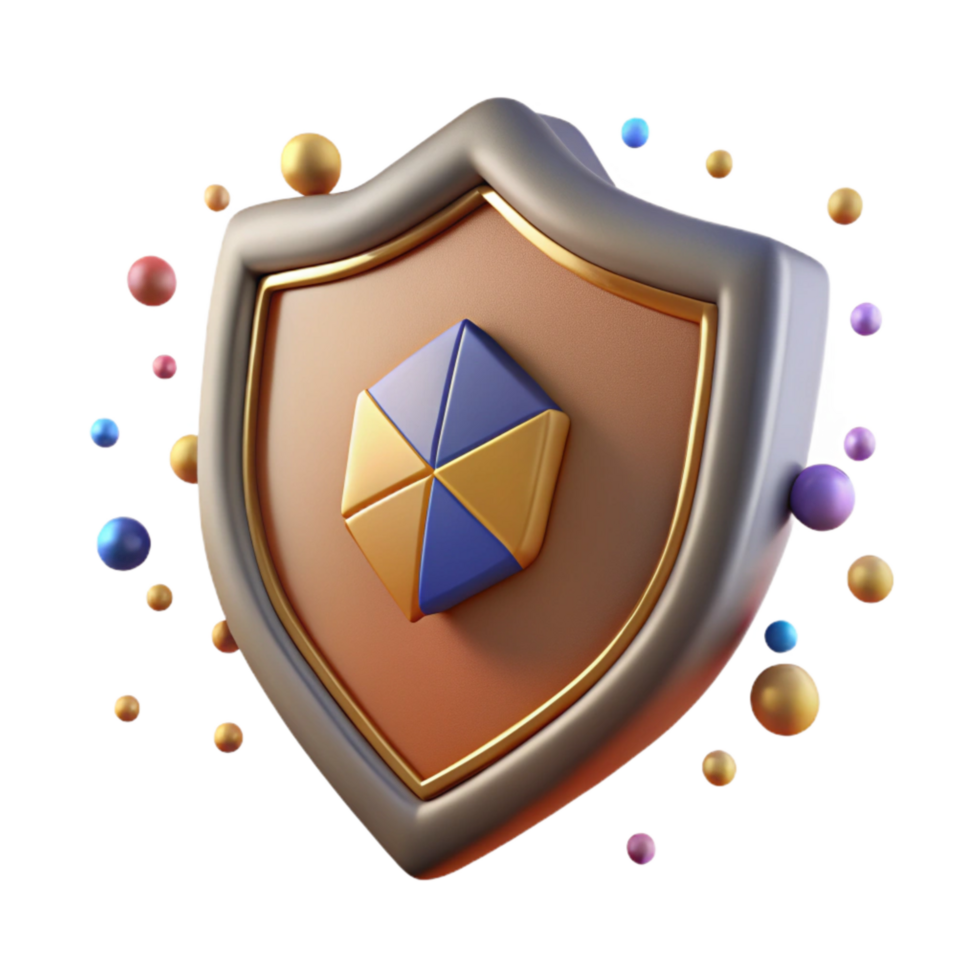 beautiful abstract Pixelated Shield Icon Cutout on Transparent Background professional png