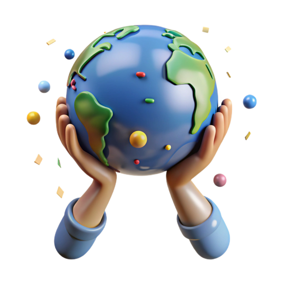 stunning abstract Person Holding Earth Globe Overhead View Isolated Element high quality png