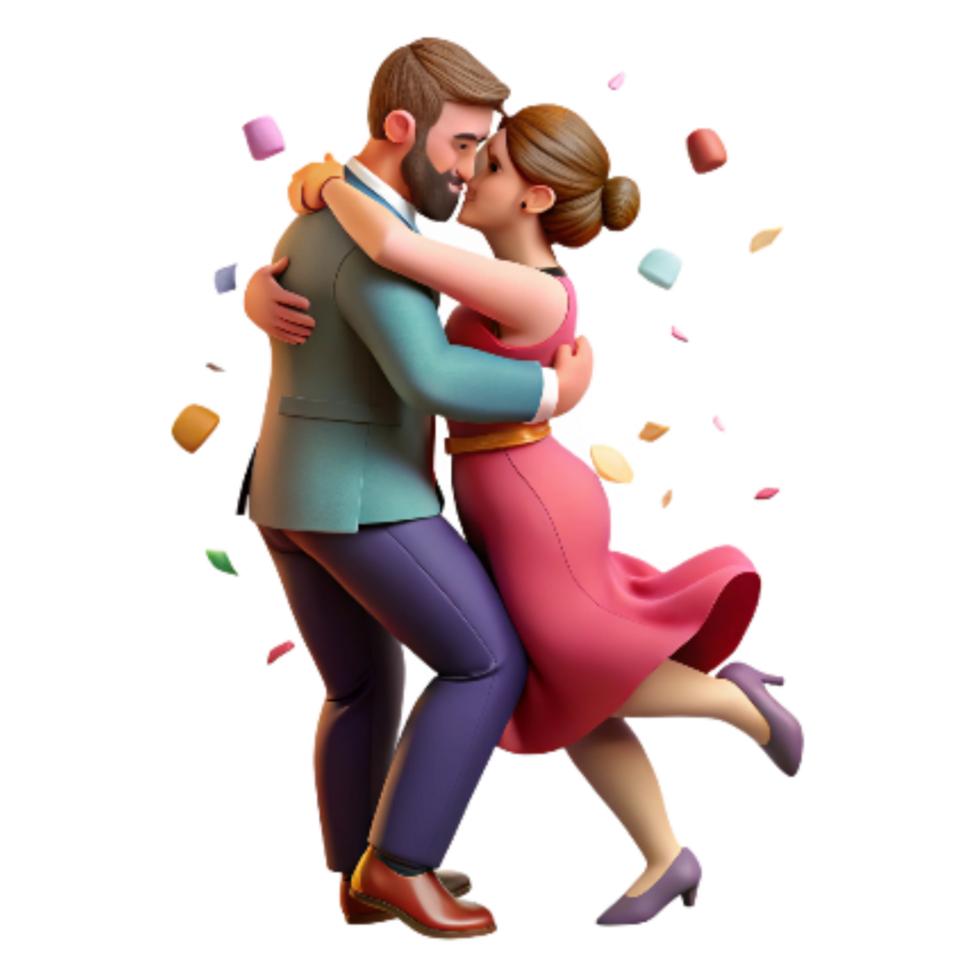 beautiful vintage Passionate Tango Embrace Isolated Transparent Background genuine png