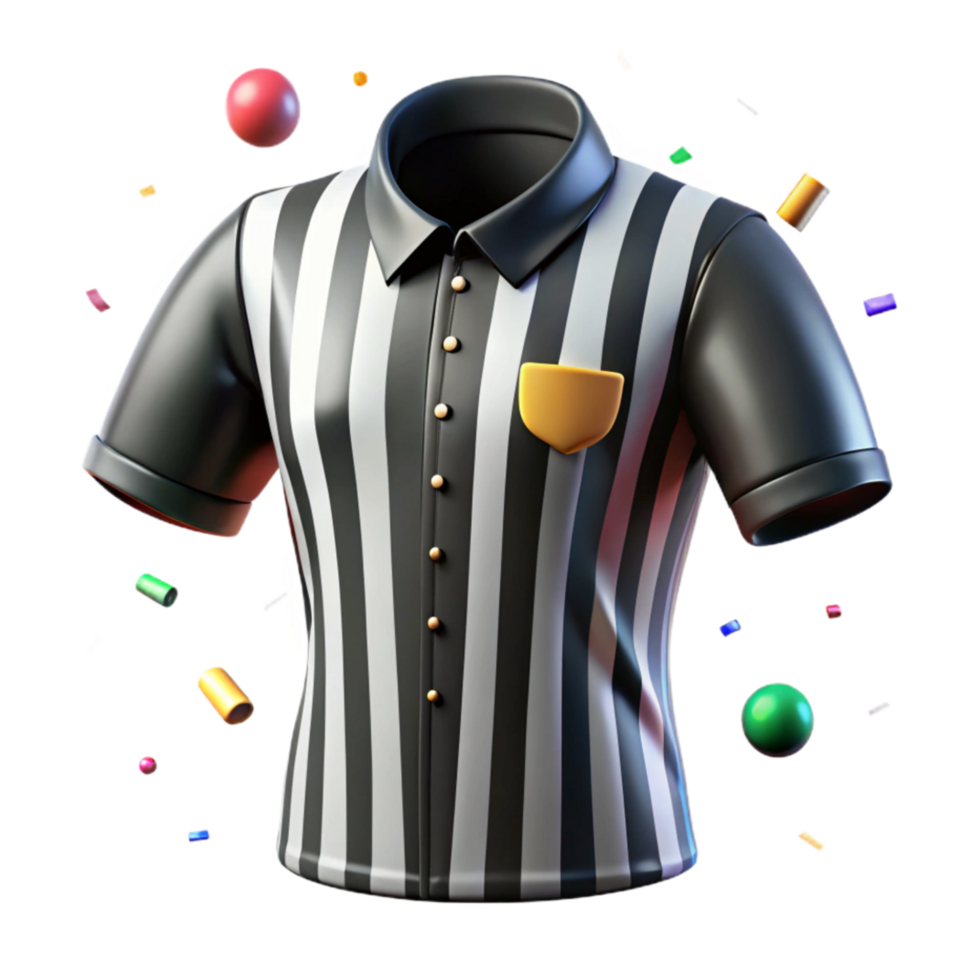beautiful abstract Referee Uniform Black and White Isolated Element high quality png
