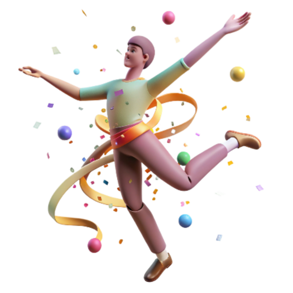 dramatic traditional Modern Dance Pose with Extended Limbs Isolated original png
