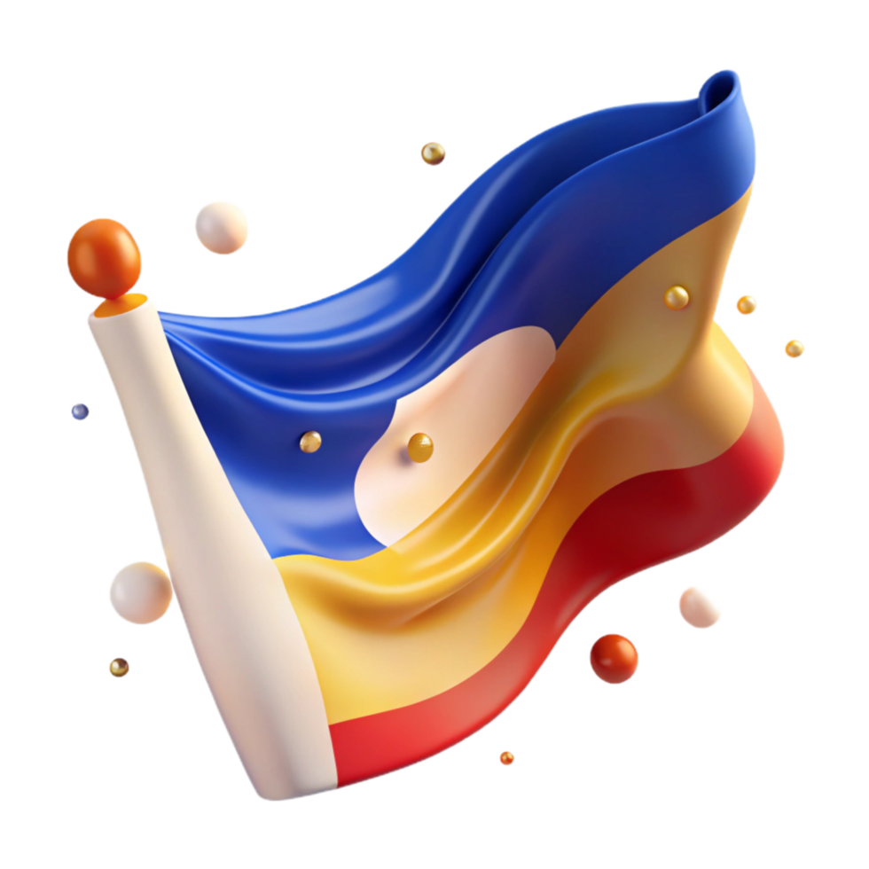 dramatic vintage National Flag Symbol Transparent with Drop Shadow png